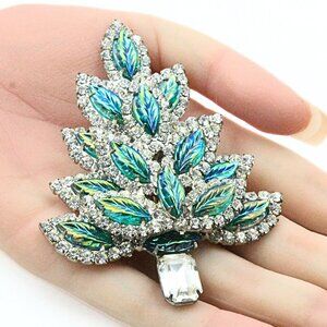 Limited Edition! Rare Gale & Friends Green Large 3.5" Christmas Tree Brooch